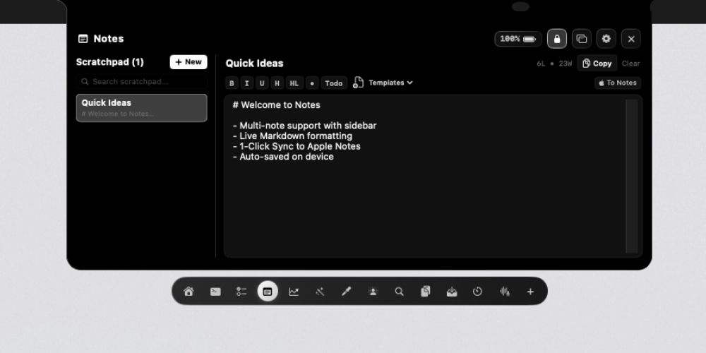 Apple Notes & Markdown Scratchpad